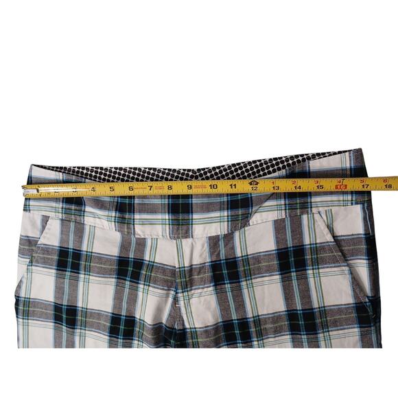 Roxy Plaid Shorts Women’s Sz 9 White Black Blue Bermuda Chequerd Coastal Beachy - Picture 7 of 16